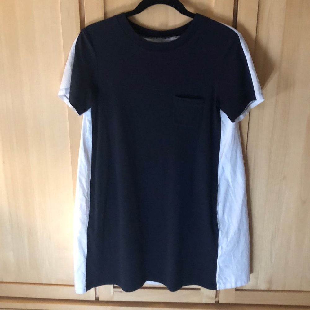 Theory navy and white 100% cotton dress